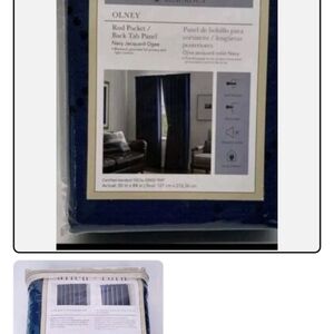 Olney Navy Back Tab Curtain Panel